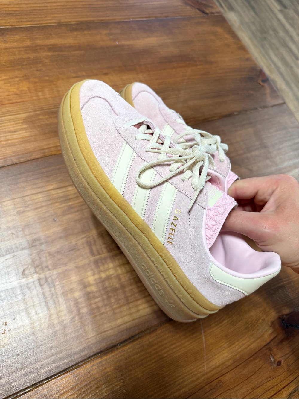 Adidas Gazelle Bold Pink Cream Gum Platform Sneakers Women’s Size 8